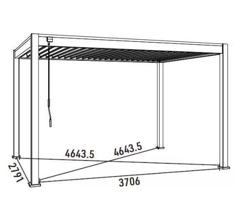 Rojaplast intro neo alumínium bioklimatikus pergola, szabadon álló 4 X 3 méteres - szürke antracit