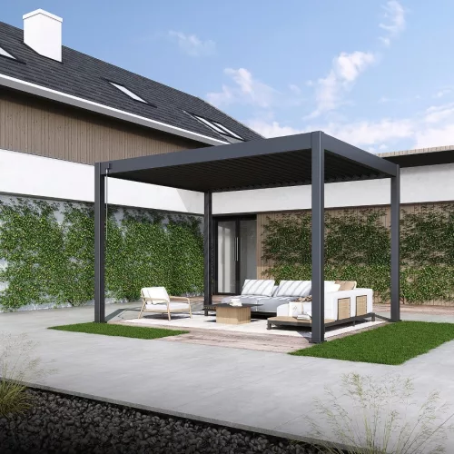 Rojaplast intro neo alumínium bioklimatikus pergola, szabadon álló 4 X 3 méteres - szürke antracit