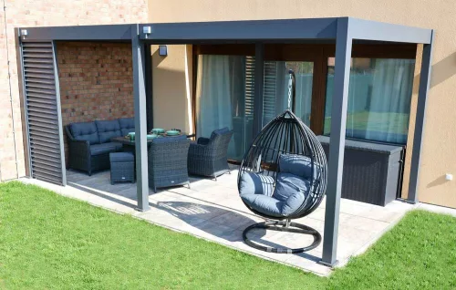 Rojaplast intro neo alumínium bioklimatikus pergola, szabadon álló 4 X 3 méteres - szürke antracit
