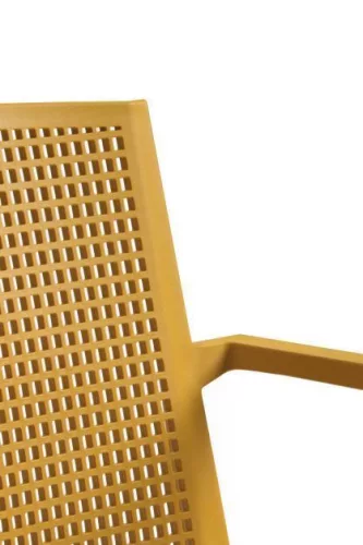 Rojaplast Grid műanyag kerti karfás szék, mustársárga