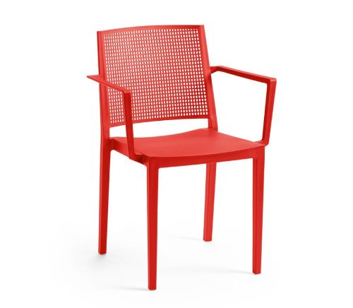ROJAPLAST Grid műanyag kerti karfás szék, piros