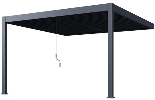 Rojaplast INTRO DUO bioklimatikus pergola 4×4 m – alumínium, falhoz rögzíthető, antracit színben