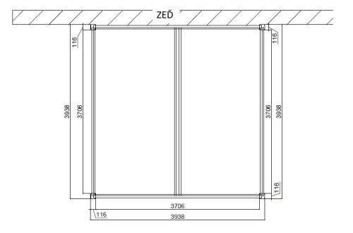Rojaplast INTRO DUO bioklimatikus pergola 4×4 m – alumínium, falhoz rögzíthető, antracit színben