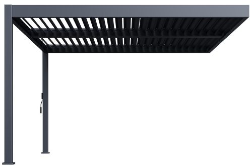 Rojaplast INTRO DUO bioklimatikus pergola 4×4 m – alumínium, falhoz rögzíthető, antracit színben