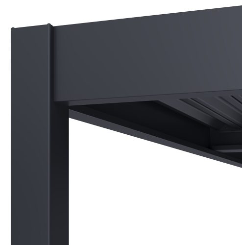 Rojaplast INTRO DUO bioklimatikus pergola 4×4 m – alumínium, falhoz rögzíthető, antracit színben