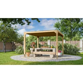   Karibu Kocka 2. Fa kerti pavilon / modern kerti pavilon 320 cm x 320 cm