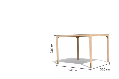 Karibu Kocka 2. Fa kerti pavilon / modern kerti pavilon 320 cm x 320 cm