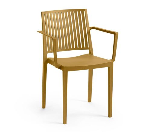 ROJAPLAST Bars műanyag kerti karfás szék, barna