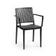 ROJAPLAST Bars műanyag kerti karfás szék, fekete