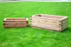 Rojaplast fenyőfából készült téglalap alakú rusztikus virágtartó láda - 80 cm