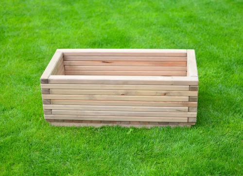 Rojaplast fenyőfából készült téglalap alakú rusztikus virágtartó láda - 80 cm