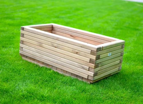 Rojaplast fenyőfából készült téglalap alakú rusztikus virágtartó láda - 80 cm