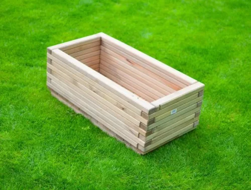 Rojaplast fenyőfából készült téglalap alakú rusztikus virágtartó láda - 80 cm