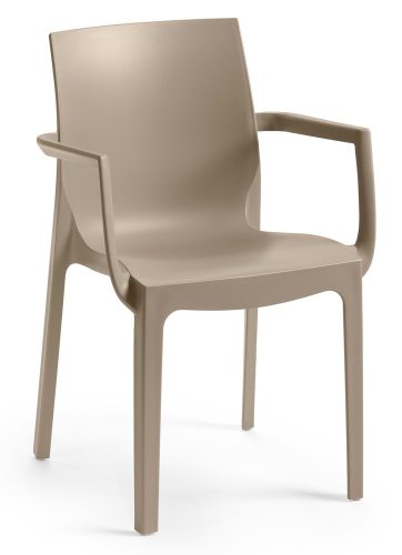 ROJAPLAST Emma műanyag karfás szék, barnás-szürke