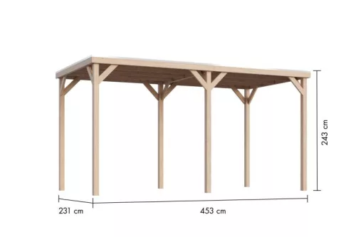 Karibu Cubeco 3. Fa kerti pavilon szett / modern kerti pavilon praktikus bővítéssel 453 cm x 231 cm
