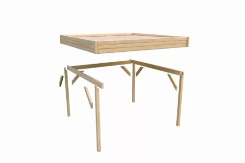 Karibu Cubeco 3. Fa kerti pavilon szett / modern kerti pavilon praktikus bővítéssel 453 cm x 231 cm