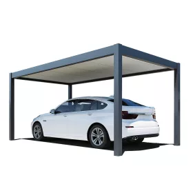   Rojaplast Prestige alumínium autóbeálló, pergola, PU hab szendvicspanel tető, szabadon álló 5,3 x 3 méteres, szürke antracit