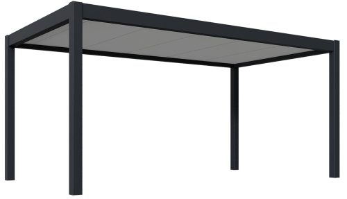Rojaplast Prestige alumínium autóbeálló, pergola, PU hab szendvicspanel tető, szabadon álló 5,3 x 3 méteres, szürke antracit