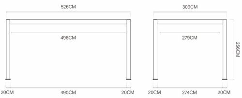 Rojaplast Prestige alumínium autóbeálló, pergola, PU hab szendvicspanel tető, szabadon álló 5,3 x 3 méteres, szürke antracit