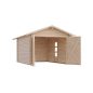   Karibu 28 mm-es fa garázs, nyeregtetős rönkház, 297x447 cm