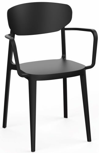 Rojaplast MARE műanyag kartámaszos kerti szék - fekete
