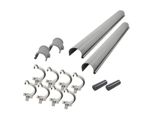 Ereszcsatorna-készlet, PVC esőcsatorna lapos-/ferdetetőkre - kertiház/szaunaház J SET 265 cm tetőszélességig