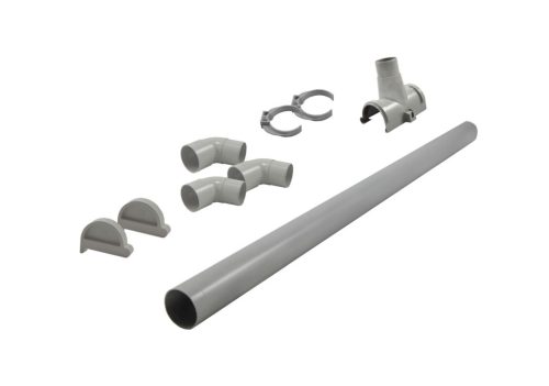 Ereszcsatorna-készlet, PVC esőcsatorna lapos-/ferdetetőkre - kertiház/szaunaház J SET 265 cm tetőszélességig