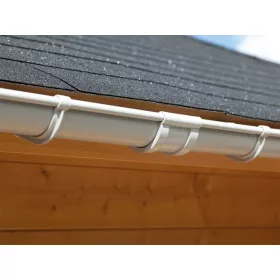   Ereszcsatorna-készlet, PVC esőcsatorna lapos-/ferdetetőkre - kertiház/szaunaház K SET 330 cm tetőszélességig