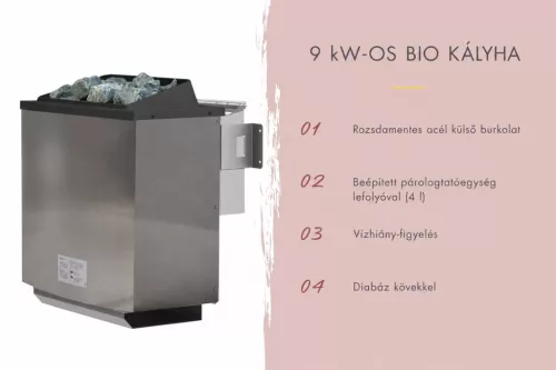 Karibu 9 kW-os Bio-kombi szaunakályha