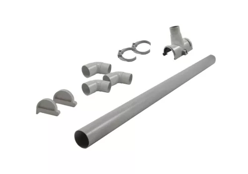 Ereszcsatorna-készlet, PVC esőcsatorna lapos-/ferdetetőkre - kertiház/szaunaház O SET akár 525 cm tetőszélességig