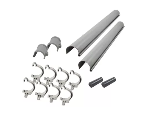 Ereszcsatorna-készlet, PVC esőcsatorna lapos-/ferdetetőkre - kertiház/szaunaház Q SET 590 cm tetőszélességig