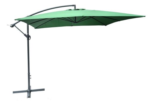 ROJAPLAST 8080 függő napernyő, hajtókarral - zöld - 270 x 270 cm