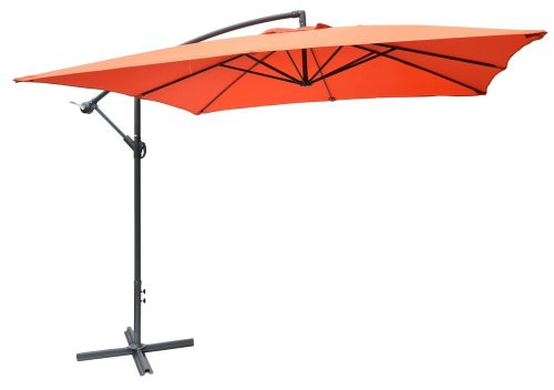 ROJAPLAST 8080 függő napernyő, hajtókarral - terrakotta - 270 x 270 cm - vízálló 