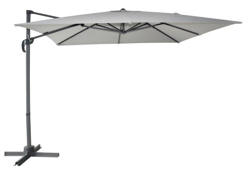 ROJAPLAST Cantielver függő napernyő, hajtókarral - szürke - 270 x 270 cm 