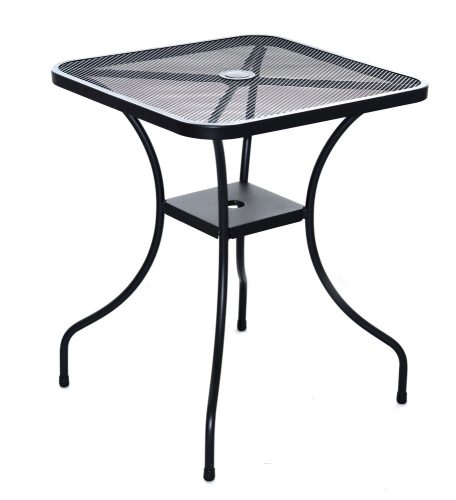 ROJAPLAST ZWMT-60 fém kerti asztal napernyőlyukkal -  fekete