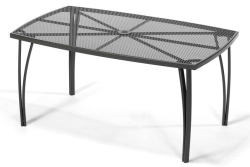 ROJAPLAST ZWMT-24 fém kerti asztal napernyőlyukkal - fekete