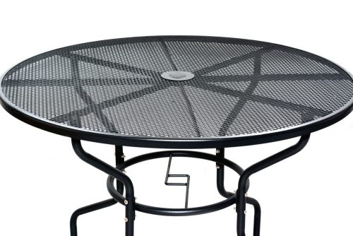 Rojaplast zwmt-51 fém kerti körasztal, napernyőlyukkal - fekete
