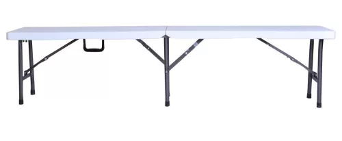 Rojaplast összecsukható, hordozható műanyag pad, 180 cm - fehér