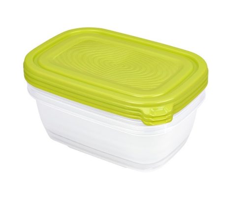 Rotho Sunshine 3X1 L műanyag ételtartó doboz készlet - zöld
