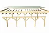 Karibu Classic 2. dupla fa autóbeálló, fedett kocsibeálló, 0,8 mm-es PVC tetőfedő lemezzel, 563 cm x 586 cm
