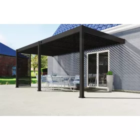   Rojaplast intro plus alumínium bioklimatikus pergola falhoz rögzíthető, 6 X 3 méteres - szürke antracit
