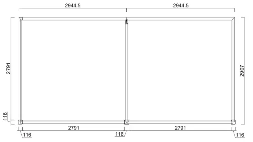 Rojaplast intro plus alumínium bioklimatikus pergola falhoz rögzíthető, 6 X 3 méteres - szürke antracit