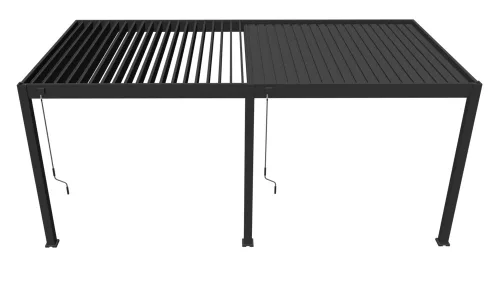 Rojaplast intro plus alumínium bioklimatikus pergola falhoz rögzíthető, 6 X 3 méteres - szürke antracit