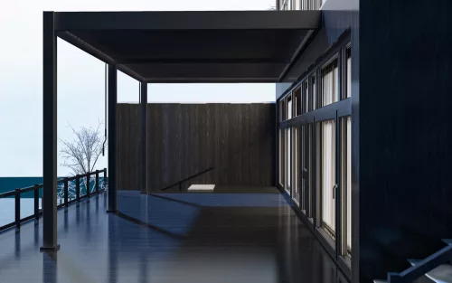 Rojaplast intro plus alumínium bioklimatikus pergola falhoz rögzíthető, 6 X 3 méteres - szürke antracit