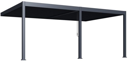 Rojaplast INTRO DUO bioklimatikus pergola 6×4 m – alumínium, falhoz rögzíthető, antracit színben