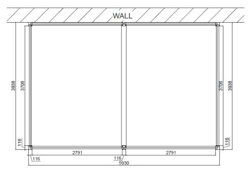 Rojaplast INTRO DUO bioklimatikus pergola 6×4 m – alumínium, falhoz rögzíthető, antracit színben