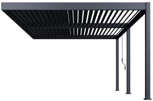 Rojaplast INTRO DUO bioklimatikus pergola 6×4 m – alumínium, falhoz rögzíthető, antracit színben