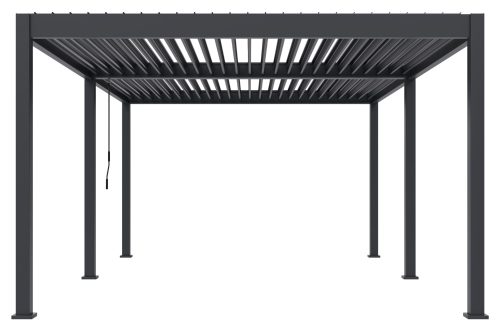 Rojaplast Intro Duo osztott tetős, bioklimatikus pergola, alumínium - szabadon álló - 6 x 4 méteres, szürke antracit