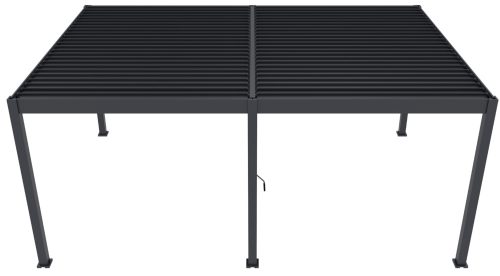 Rojaplast Intro Duo osztott tetős, bioklimatikus pergola, alumínium - szabadon álló - 6 x 4 méteres, szürke antracit