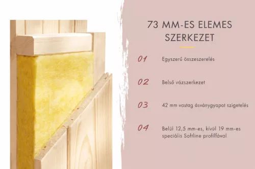 Karibu Avenal kültéri szaunakabin 5 fő részére- kályha nélkül